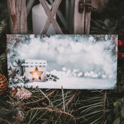 Vánoční obálka - šedá se svíčkou