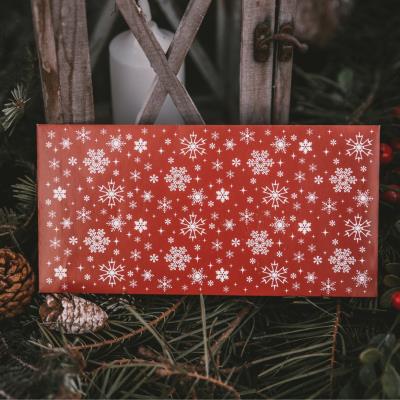 Vánoční obálka - červená s vločkami