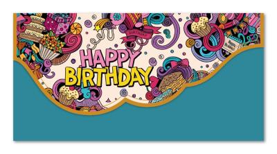 Přání L - peněžní Happy Birthday